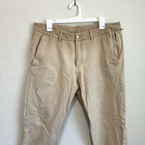 Lululemon Pants Mens 34 Tan Commission ABC Warpstreme Slim Fit Performance - Picture 2 of 11